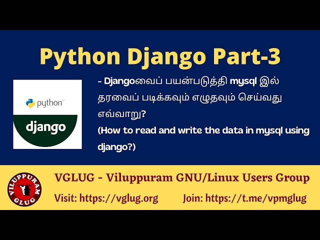 Python Django Framework Part 3 | Learn Django in Tamil