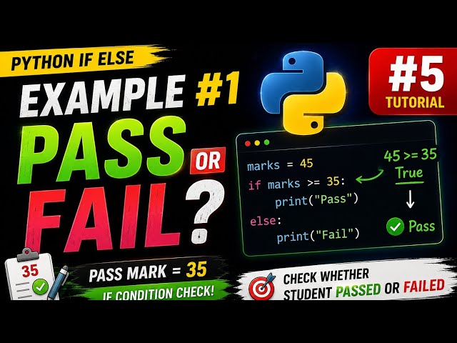 Python IF ELSE Example #1 | Pass or Fail Program in Tamil 🔥 | Python Tutorial#5 #PythonTamil #IfElse