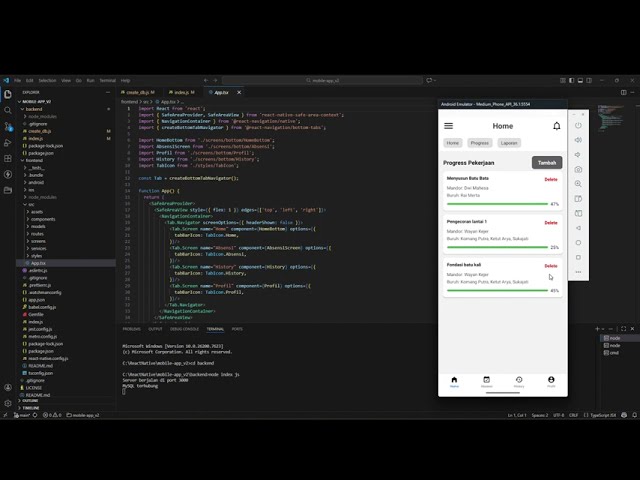Aplikasi Berbasis Platform - Demo Sistem Informasi Absensi Buruh dengan React Native dan Express Js