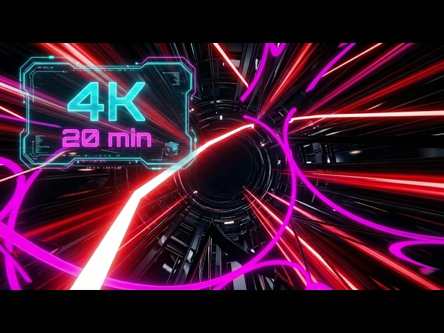 20 Minutes of Hypnotic Red Neon Tubes  Infinite Tunnel VJ Loop 4K