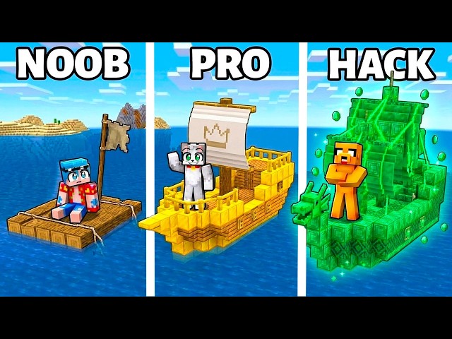 NOOB vs PRO vs HACKER Boat in Minecraft!