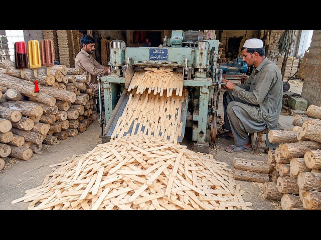 Process of Making Ice Cream Sticks | How Millions of Popsicle Are Made in a Pakistani Factory