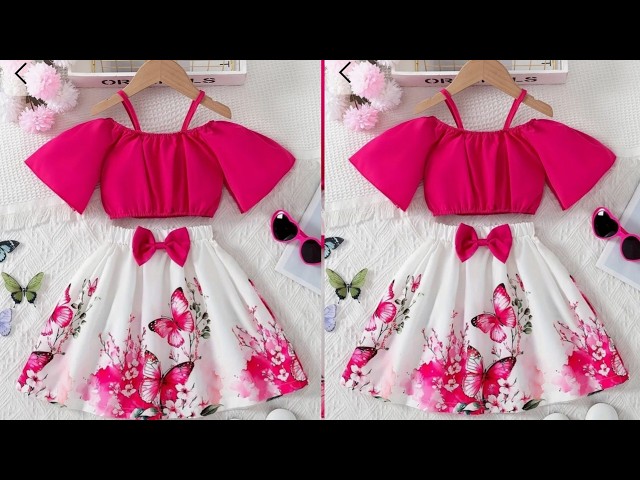 Baby skirt with top cutting and stitching/baby dress design