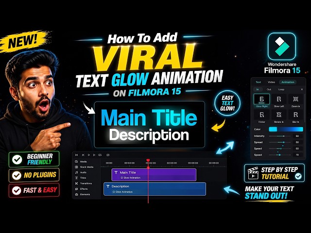 Filmora 15 Viral Text Glow Effect Tutorial | Easy & Fast