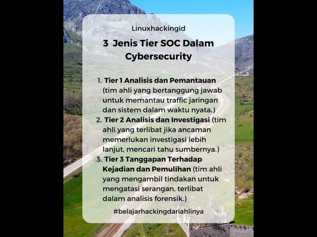 3 Jenis tier SOC #cybersecurity #linuxhackingid