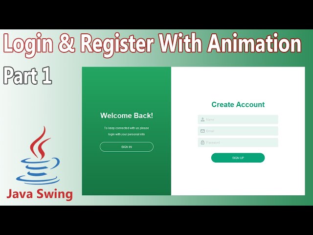 Java Swing UI Design - Login And Register