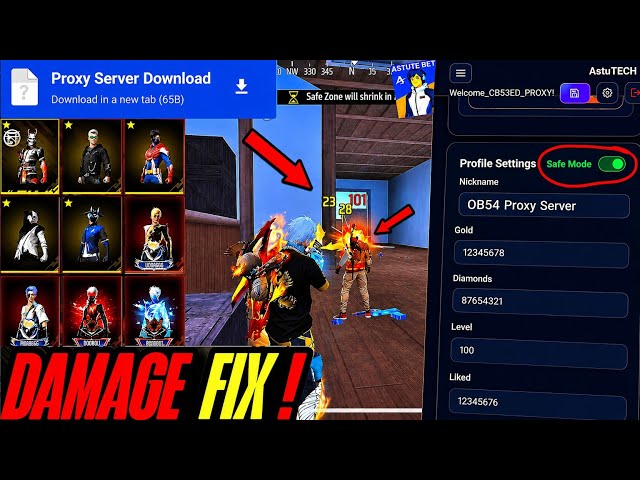 How To Solve All Problems In OB54 Proxy Server! 😲 | Damage Fix, Gifts & ID Safe? 🔥 