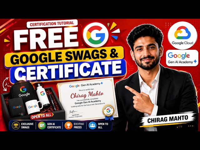 FREE Google Swags & Certificate🔥Google Cloud Gen AI Academy | Open to ALL #genai