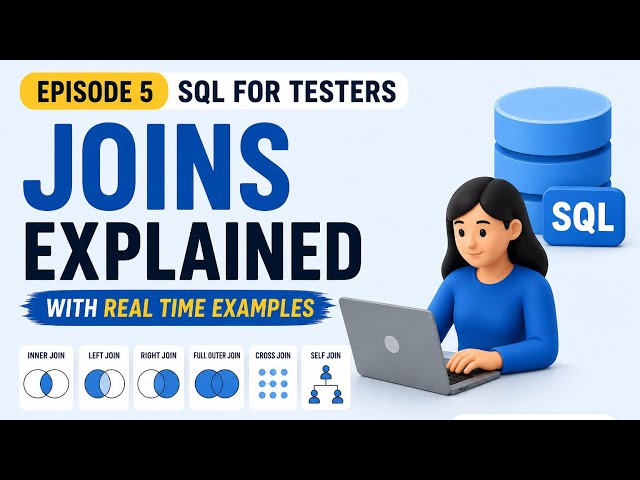 SQL Joins | INNER, LEFT, RIGHT, FULL JOIN with Real-Time Examples | SQL for Testers | Episode 5
