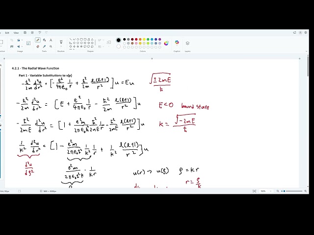 Griffiths QM 4.2.1 - Radial Eq for Hydrogen part 1: Conversion of u(r) to v(p)