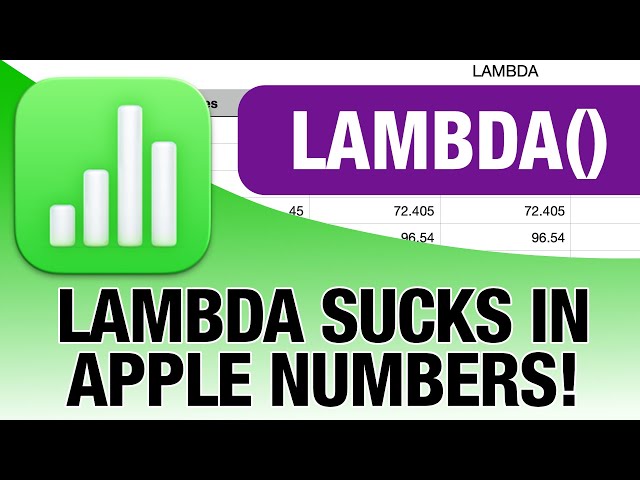 Numbers now has the LAMBDA() function. Why it's not very good!