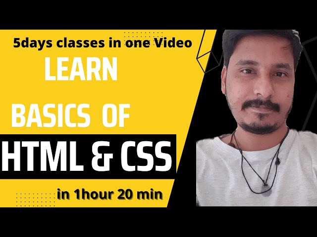 HTML CSS COURSE Total 5 Dyas Course in One Video with Notes