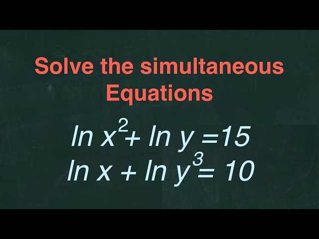 Natural logarithm. Solving the system of equations.