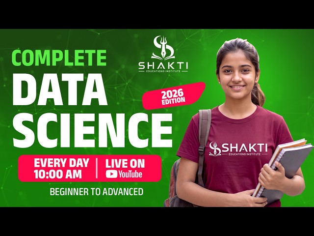 Episod - 12 Data Science Full Course 2026 | Python to Machine Learning & Deep Learning | Live Daily