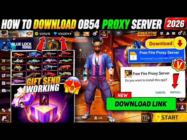 HOW TO DOWNLOAD PROXY SERVER IN FREE FIRE, HOW TO USE PROXY SERVER IN FREE FIRE, VIP PROXY SERVER