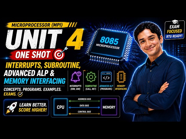 Microprocessor Unit 4 One Shot 🔥 | Interrupts, Subroutines & Memory Interfacing | Exam Ready