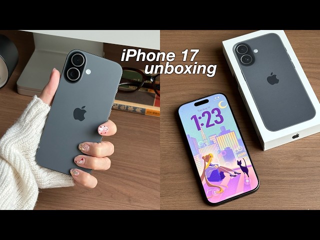 iPhone 17 unboxing + accessories | aesthetic, easy iOS 26 customization