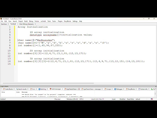 Array initialisation 