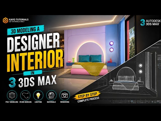 3ds Max Interior Modeling Tutorial | Create a Luxury Bedroom From Scratch