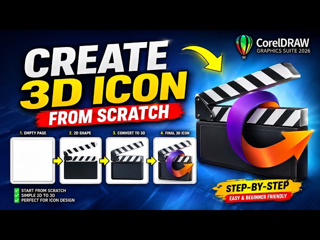 Realistic 3D Icon Design | CorelDRAW Tutorial for Graphic Designers