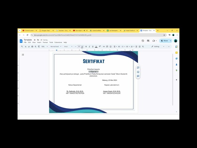 Generate Certificate with Google Docs, Sheets and Apps Script