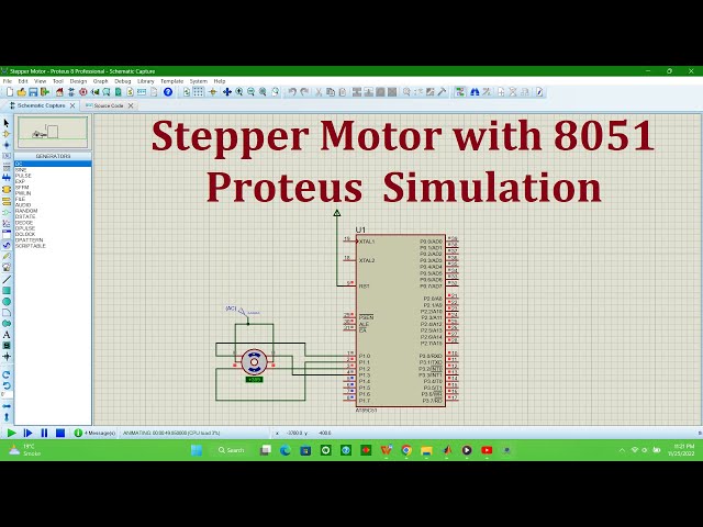 Stepper Motor with 8051 Microprocessor | Proteus Simulation