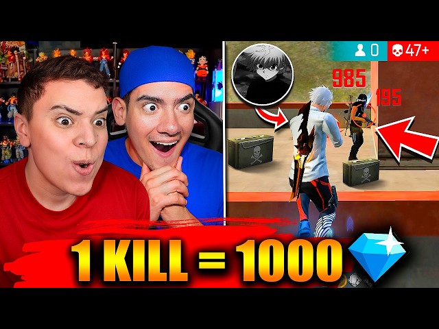 WE GIVE NEK7 1,000 DIAMONDS PER KILL IN FREE FIRE!! *UNEXPECTED ENDING* WITH DONATO !!! 😭💎