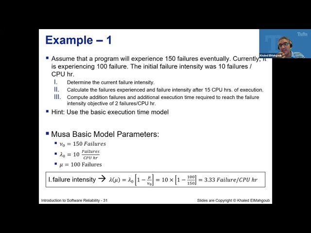 CS-501 Lecture 11/23/2021: Software Reliability (Part 2)