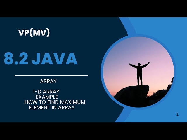 Program to Find out maximum element in array ( 1-D Array)