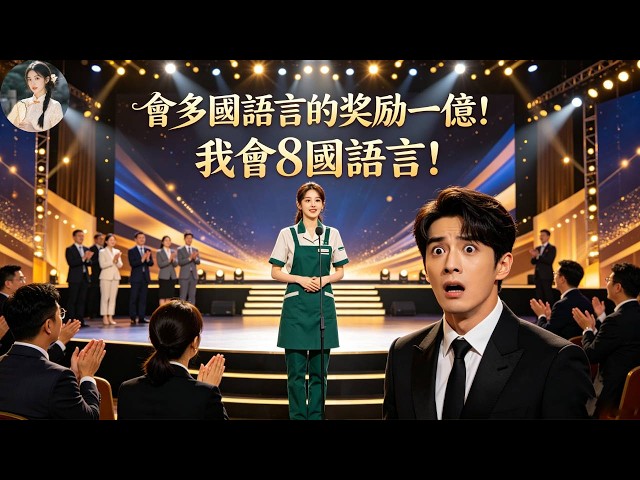 “會多國語言的獎勵一億”，總裁卻發現清潔工妻子在臺上：我會8國語言！#掉馬甲#甜寵 #閃婚#情感故事 #霸道總裁 #婚姻#都市愛情 #先婚後愛 #霸道總裁 #灰姑娘#爽文 #婚姻