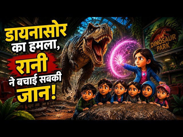 Dinosaur Park Adventure |Dinosaur Safari में फंसे 6 दोस्त|Raani ने बचाई सबकी जान|Hindi Cartoon Story