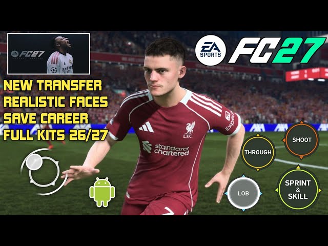 NEW UPDATE!! FIFA 16 MOBILE MOD FC27 KITS 26/27 SAVE CAREER ANDROID OFFLINE @Alphatrix-vids 