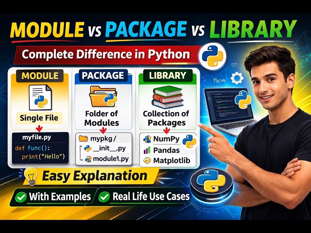 Python Module vs Package vs Library Explained | Python Tutorial for Beginners