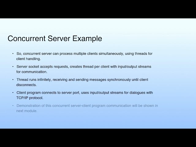 Concurrent Server Example | Lecture 48: Networking with Java