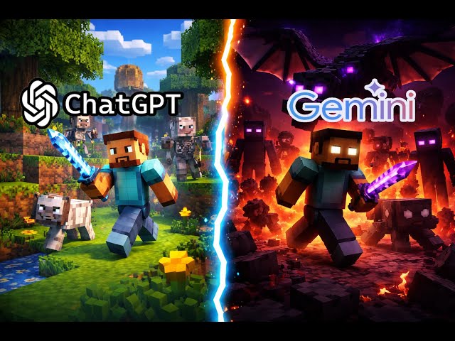 ChatGPT vs Gemini Criando Minecraft do ZERO