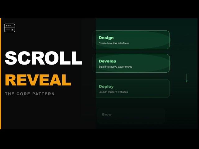 The Core Pattern Behind Every Scroll Reveal — JavaScript | @ScratchStart00