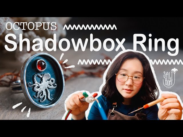 [how it's made] Octopus Shadowbox Ring - Metalsmithing process + sweat soldering tip