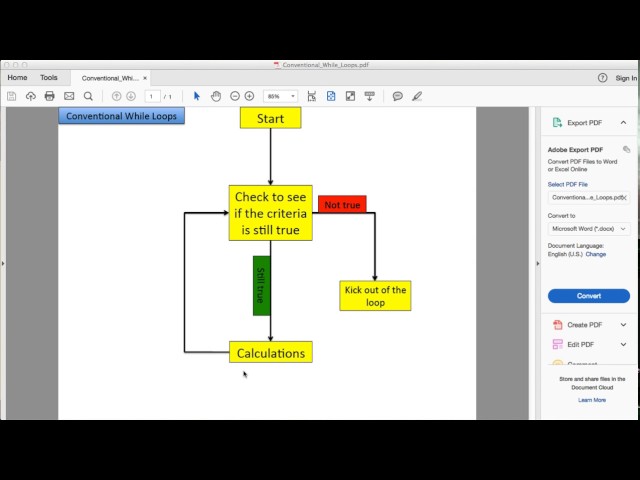 Conventional While Loops in MATLAB