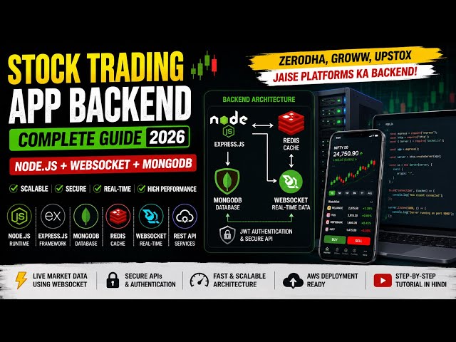 How to Build a Stock Trading App Backend? 🚀 | Node.js + WebSocket + MongoDB Architecture 2026