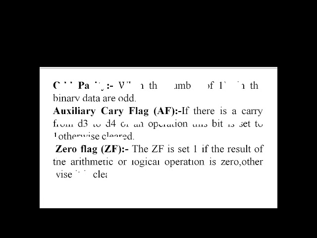 how to work 8086 micropocessor Flag resister
