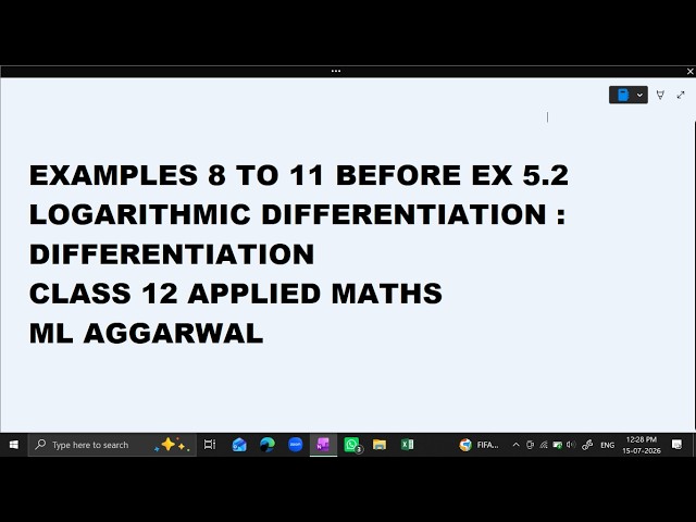 EXAMPLES  8 to 11  BEFORE EX 5.2 CH 5 DIFFERENTIATION CLASS 12 APPLIED MATHS