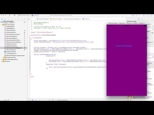 Custom Segue & Custom Unwind Segue Part 2: Animation with NavigationController IOS 8.1 Xcode 6.1