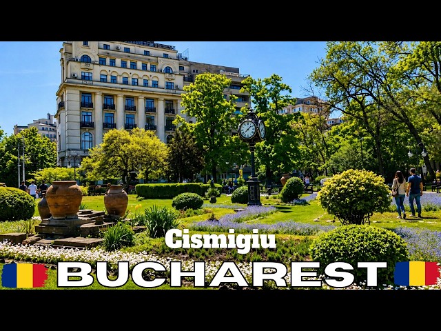 BUCHAREST Cismigiu Gardens Walk Tour BUCUREȘTI Plimbare prin Grădina Cișmigiu Parc ROMANIA