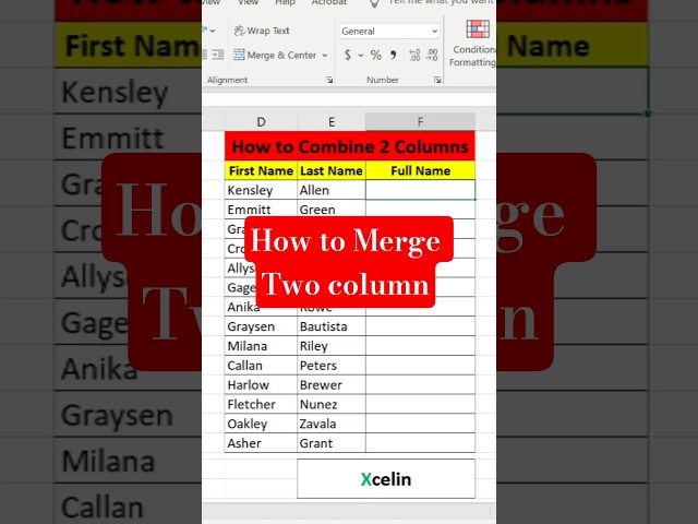 Merge two columns in Excel #xcelin #excel #exceltips #exceltutorial #merge