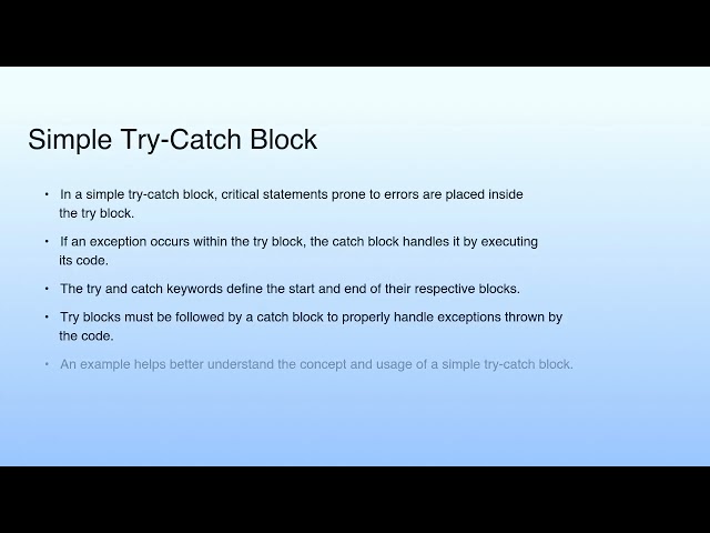 Simple Try-Catch Block | Lecture 23: Exception Handling-I