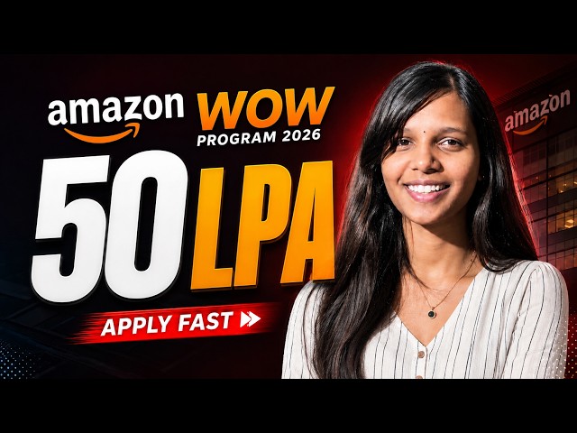 Amazon WOW 2026 Hiring 🚀 50 LPA Package | Apply Fast | Women Engineering Students