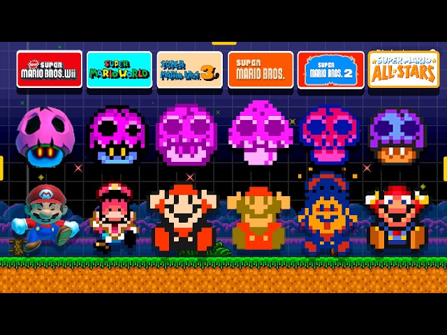 999 ROTTEN MUSHROOMS! In ALL GameStyle | Super Mario Maker 2 Course Maker Experiment!