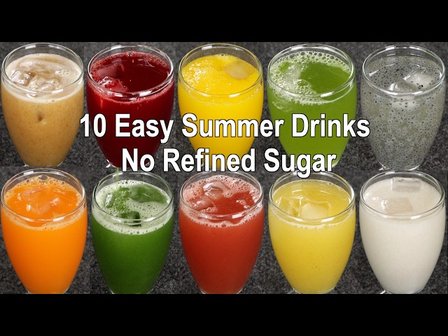 10 Easy Healthy Summer Drinks Recipes | How to Make Refreshing Drinks at Home | Juice Recipe
