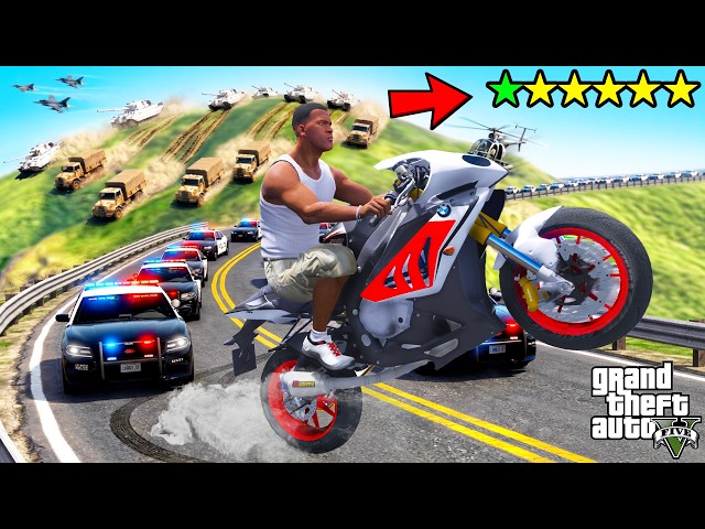 Franklin Trying To Escape 6 Star Wanted Level in GTA 5 | SHINCHAN and CHOP