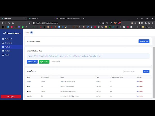 Admin Portal | React App
